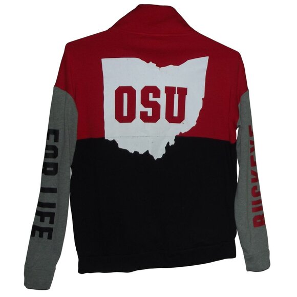 Victoria's Secret PINK Sweatshirt Medium Ohio State sequin 1/4-zip Pullover OSU - Picture 3 of 16
